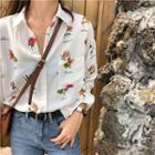 Floral Long-sleeve Loose-fit Shirt