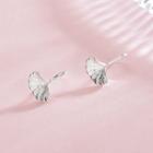 925 Sterling Silver Leaf Earring Es482 - Silver - One Size