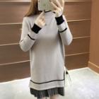 Mock Two Piece Long-sleeve Knitted Dress
