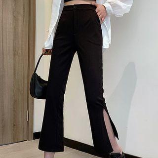 High-waist Flare Cropped Dress Pants