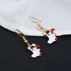 Christmas Stocking Drop Earring 1 Pair - White - One Size