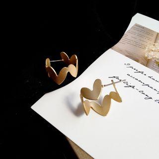 Alloy Heart Earring 1 Pair - S925 Silver - Earrings - One Size