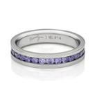 Full Purple Crystals Steel Ring