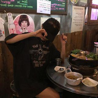 Short-sleeve Printed T-shirt Dark Gray - One Size