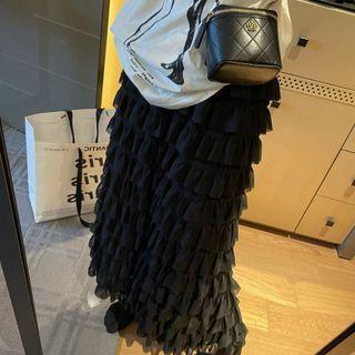Tiered Ruffled Midi Skirt