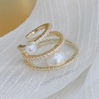 Rhinestone Beaded Layered Ear Cuff