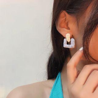 Drop Earring 1 Pair - S925 Silver Needle - Earring - Blue & White - One Size