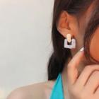 Drop Earring 1 Pair - S925 Silver Needle - Earring - Blue & White - One Size