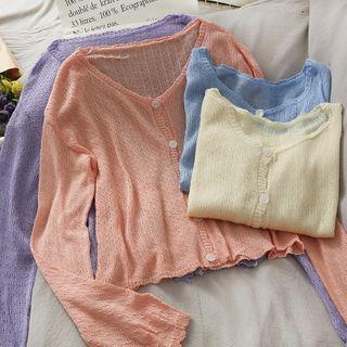 Slim-fit Button-up Knit Top In 5 Colors