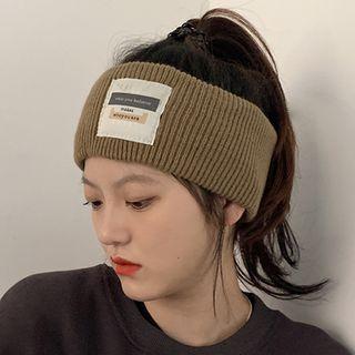 Lettering Patch Knit Headband