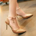 Glitter Embellished High-heel Pumps