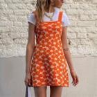 Spaghetti Strap Floral Print Knit Mini Sheath Dress