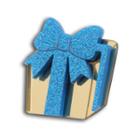 Sweet Blue Glitter Present Gold Ring