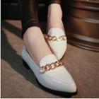 Chain Detail Pointy Loafers
