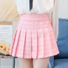 High-waist Plaid Print Mini A-line Skirt