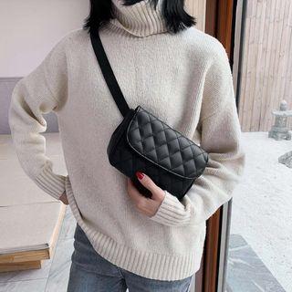 Quilted Flap Belt Bag