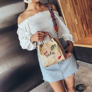 Woven Embroidered Tote