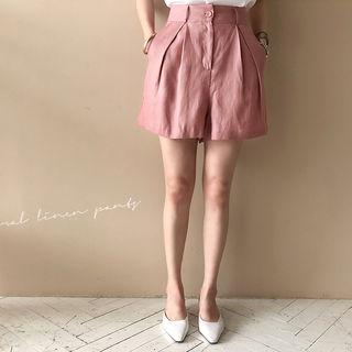 High-rise Linen Blend Shorts