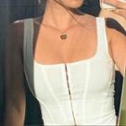 Hook-and-eye Cropped Tank Top