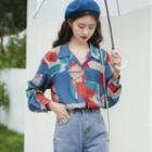 Printed Chiffon Shirt Multicolor - One Size