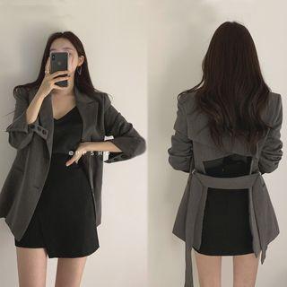 Open Back Singe-breasted Blazer