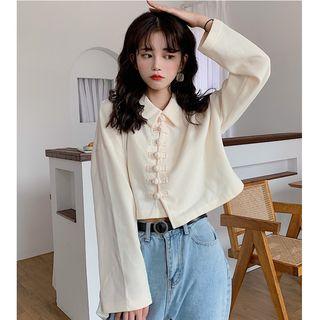 Long-sleeve Frog-buttoned Polo Shirt
