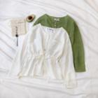 Drawstring Pocket Detail Blouse