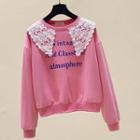 Lace Collar Lettering Pullover