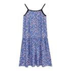 Strappy Floral A-line Dress Blue & Pink - One Size
