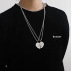 Couple Matching Heart Pendant Chain Necklace