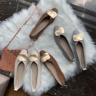 Faux Leather Pointy Toe Flats