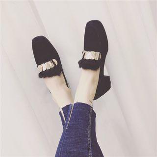 Chunky-heel Fleece-lined Loafers