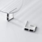 Rhinestone Open Rectangle Sterling Silver Earring 1 Pair - Black & Silver - One Size