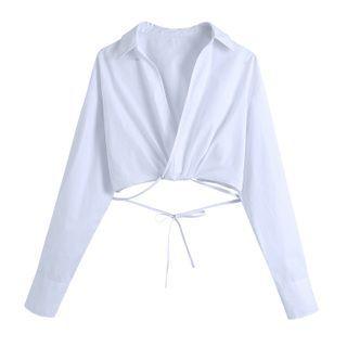 Tie-waist Crop Shirt