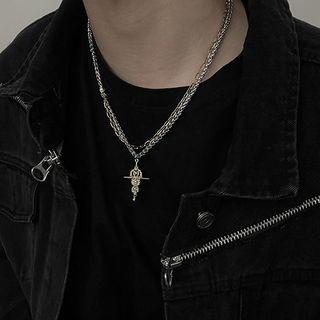 Crisscross Layered Necklace Silver & Gold - One Size