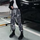 Tie-dyed Side Pocket Buckled Cargo Pants