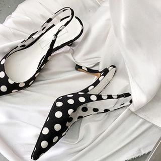 Dotted Sling-back Pumps