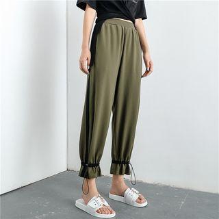 Drawstring-hem Colorblock Harem Pants