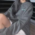 Long-sleeve Embroidered T-shirt As Shown In Figure - One Size