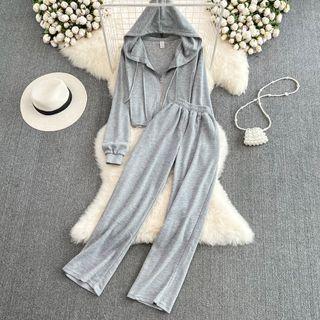Set: Zip Hoodie + Wide Leg Sweatpants