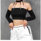 Halter Chain Strap Cropped Top