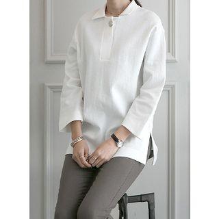 Half-placket Slit-side Top