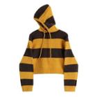 Hood Striped Sweater Yellow - One Size