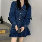 Denim Shirt / Denim A-line Skirt