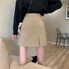 Slim-fit Slit A-line Mini Skirt