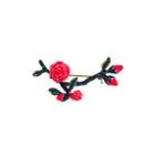 Elegant And Romantic Plated Gold Enamel Rose Brooch Golden - One Size