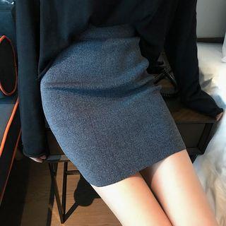 Cropped Knit Top / Mini Pencil Skirt