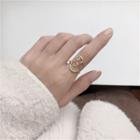 Alloy Alphabet Open Ring Gold - One Size