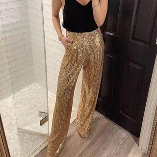 High Waist Sequin Loose Fit Pants