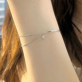 Star Layered Stainless Steel Bracelet 1 Pc - Silver - One Size